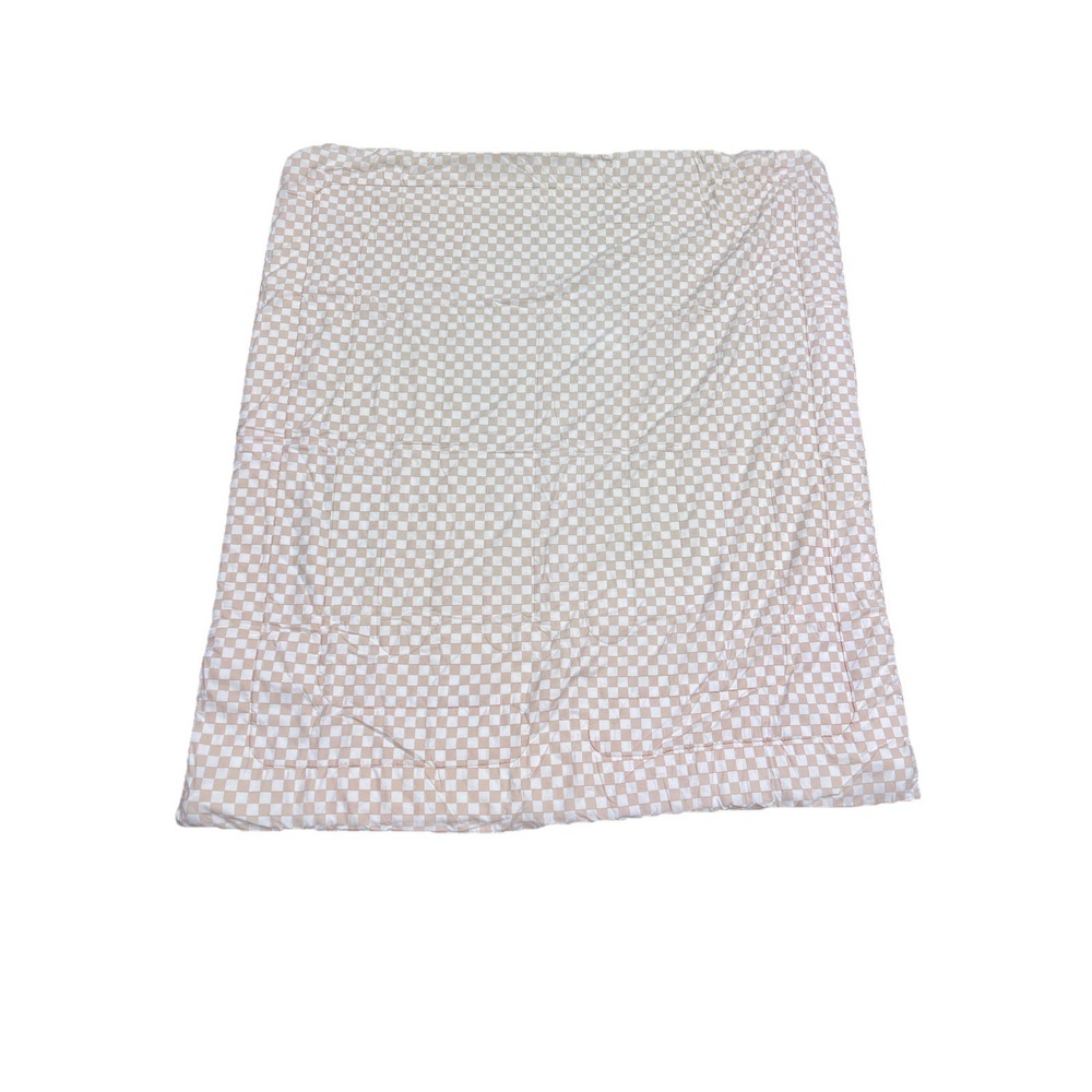 Fendi Reversible Cotton‎ Comforter Reversible Rare Checks / Striped Tan / White
